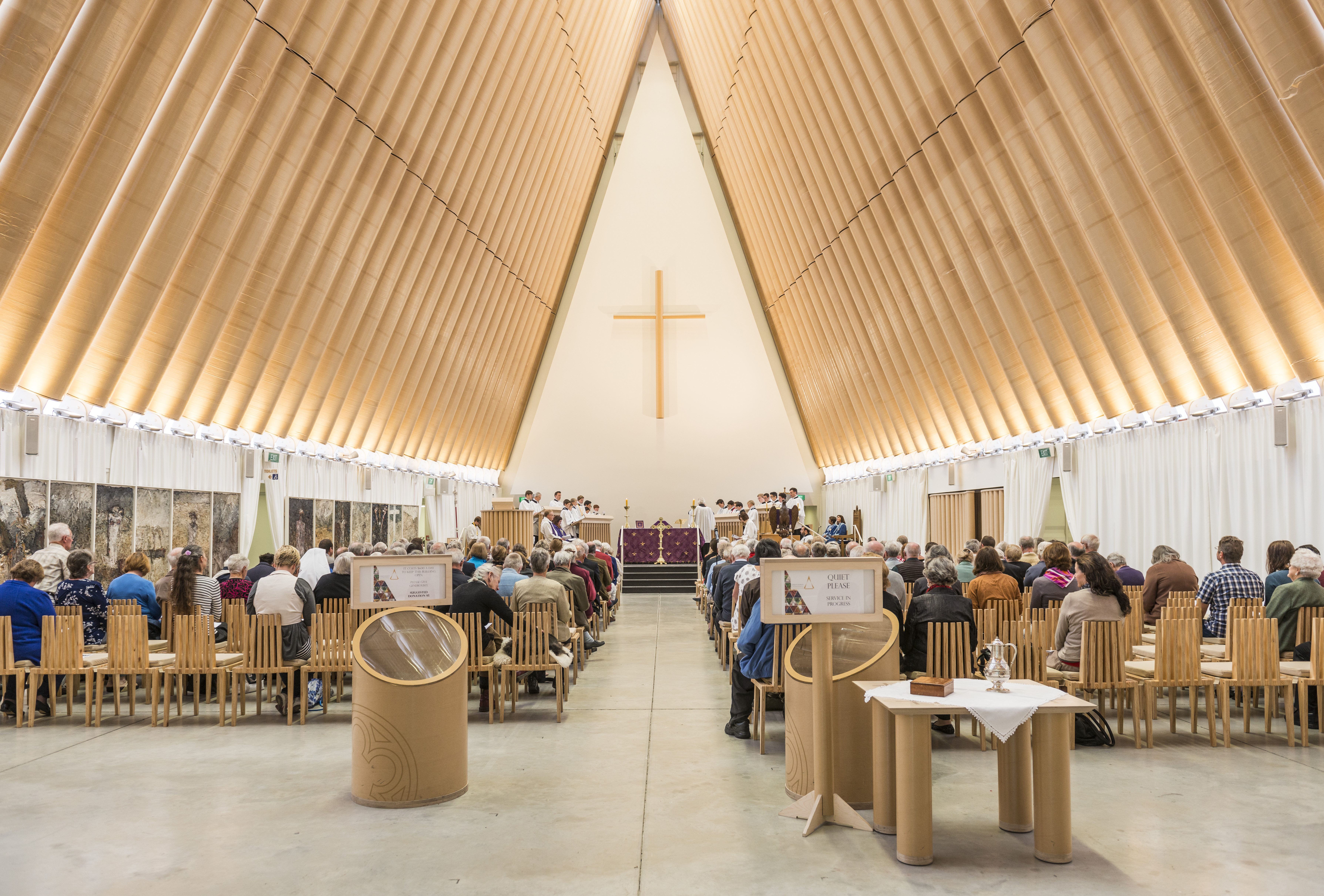 Cardboard cathedral project bespoke fit out